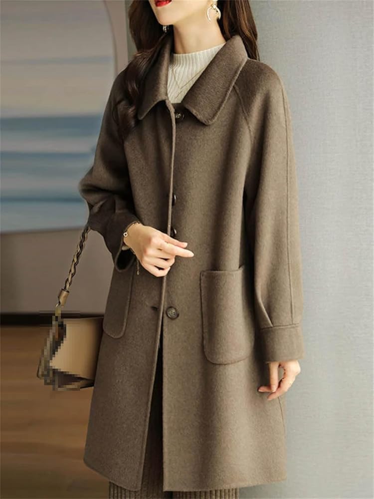 Amazon.com: Ornrjfll Tweed Jacket Long Wool Coat Women Womens
