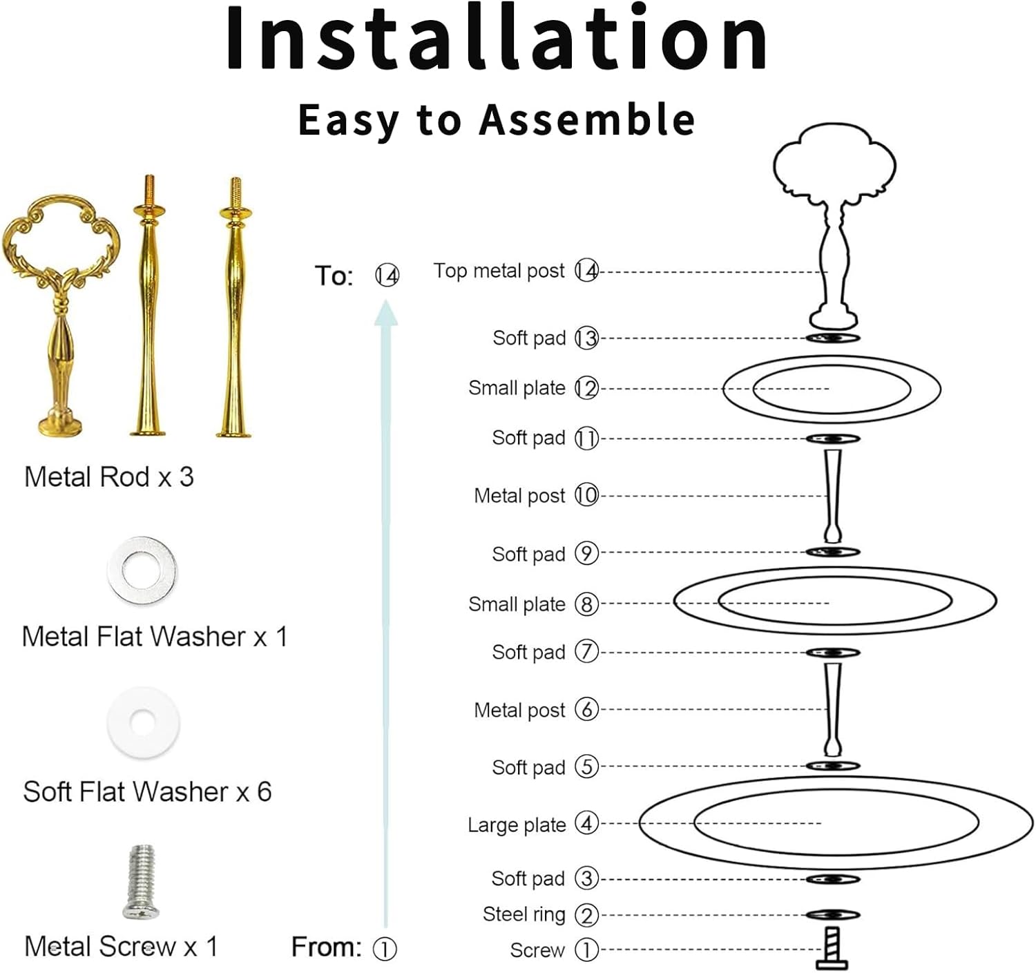 3 Tier Cupcake Stand, Bone China Afternoon Tea Stand, Floral Tiered Dessert Stand, Porcelain 3 Tier Serving Tray with Gold Rod and Gold Trim, Cupcake Tower Stand for Tea Party Birthday Party