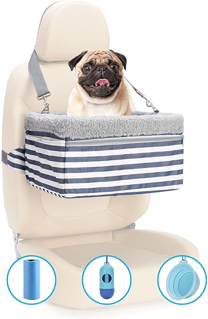 UNICITII Dog Booster Car Seat for Small Dogs,Elevated Dog Booster Seat for Dog up to 9kg,Puppy Car Seat, Dog Lookout Pet Car Seat for Front/Back Seat