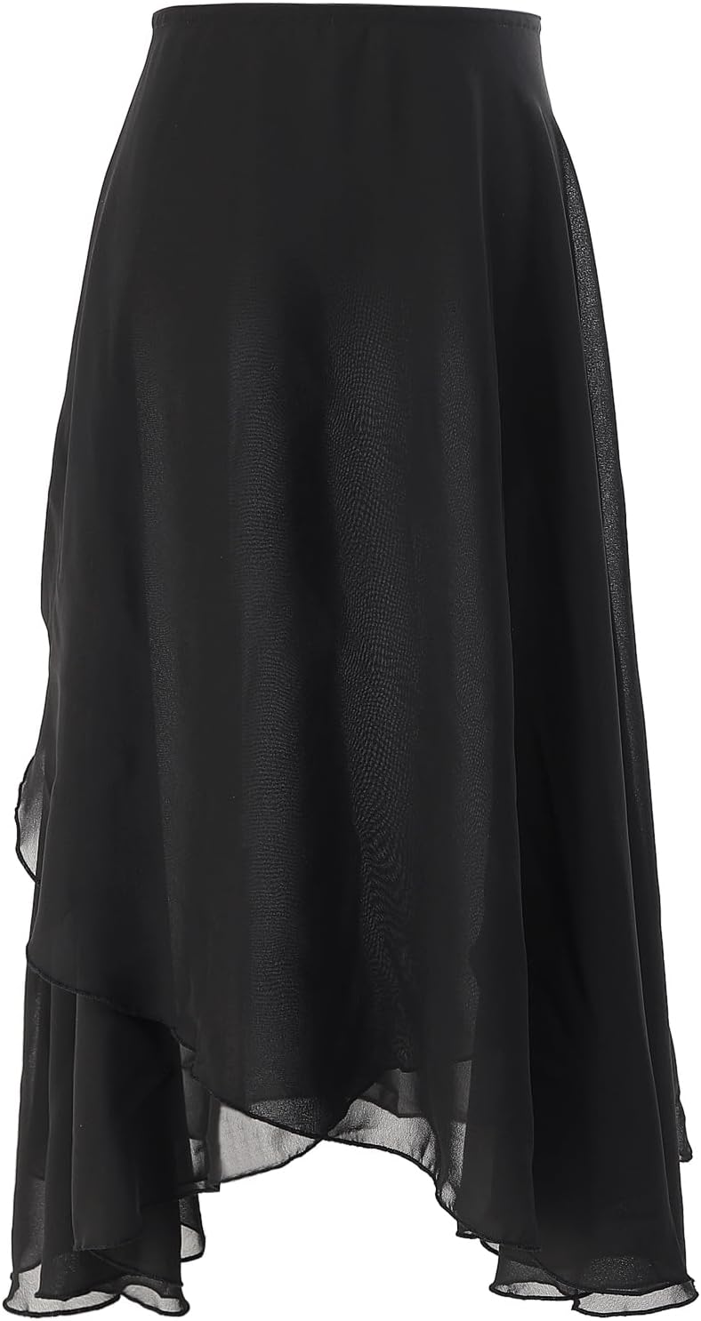 Bezioner Long Ballet Skirt for Women Sheer Dance Wrap Skirt Dancewear for Adult - Image 5