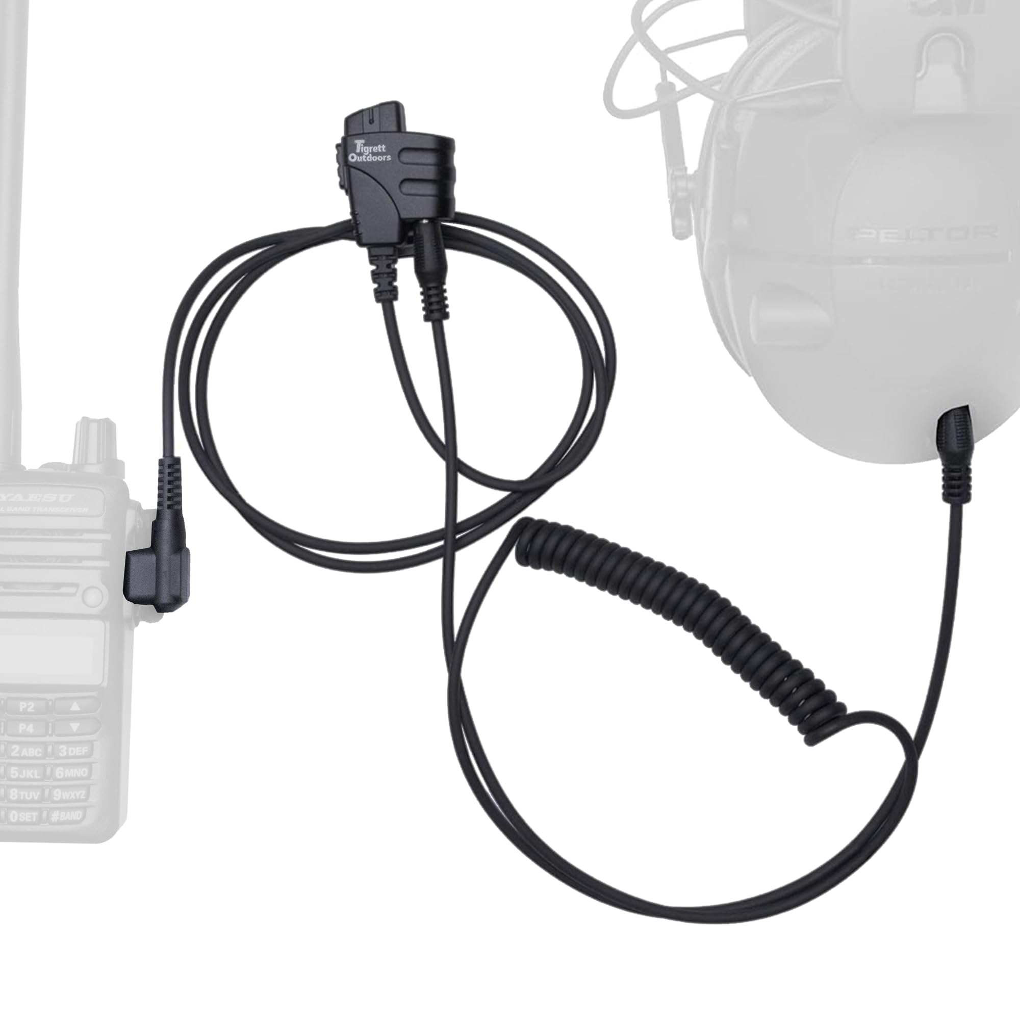 Yaesu FT-60 Radio Cable Tigrett Outdoors SMC PTT Cable - 3.5mm Adapter For  Yaesu FT-60 & Motorola Radios Tactical Radio Earmuff Cable