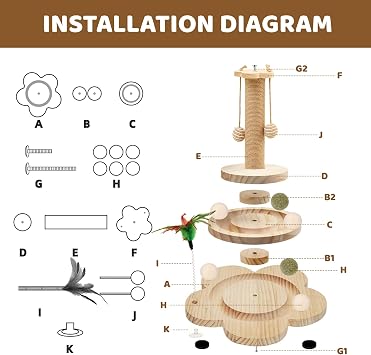 Cat Scratching Post, Scratcher Pole for Indoor Cats Tree Tower