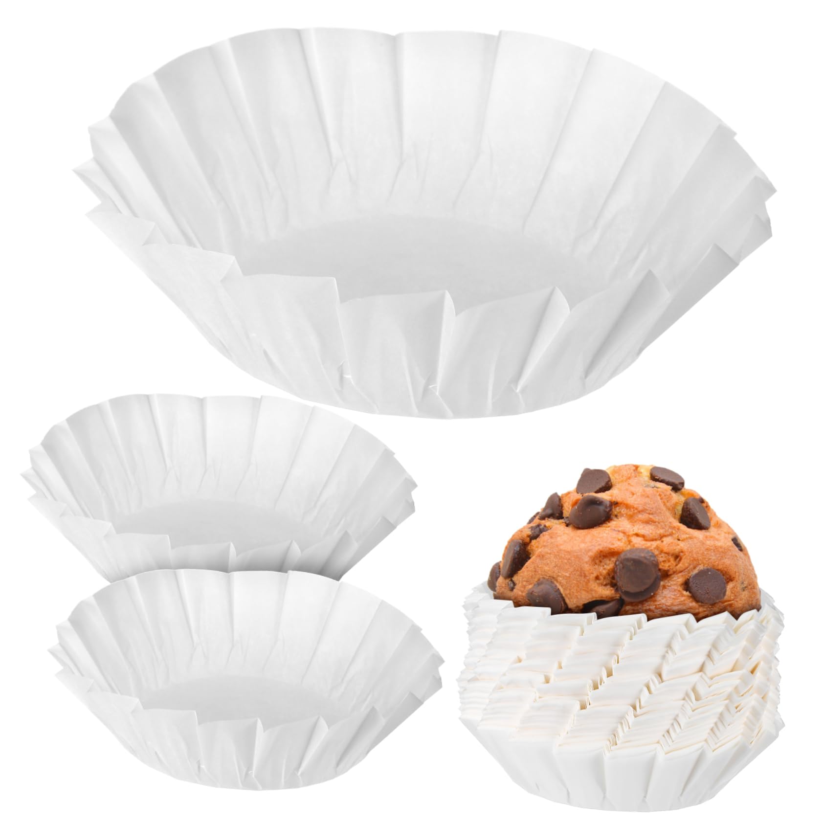 Cabilock 4 Sätze 4 Sets Kuchenform Dessertpapierförmchen Muffinförmchen Tulpen Cupcake Förmchen Backzubehör Cupcake Halter Folien Cupcake Förmchen Mini Cupcake 200 Stück * 4