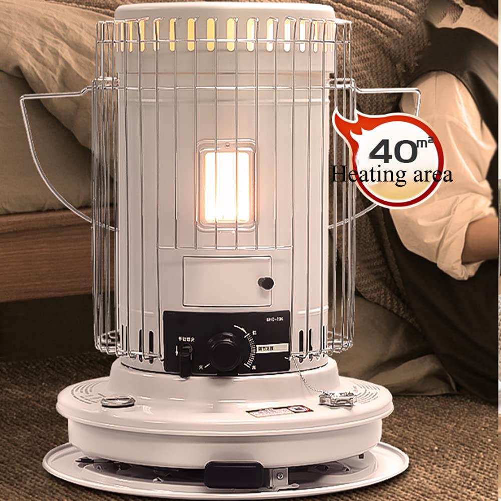 Stufa Portatile con Dispositivo Automatico Di Sicurezza per lo Spegnimentoamma, Stufa a Cherosene per Uso Domestico da Interno 6920W, per Campeggio/Patio/Ponte/Casa/Black