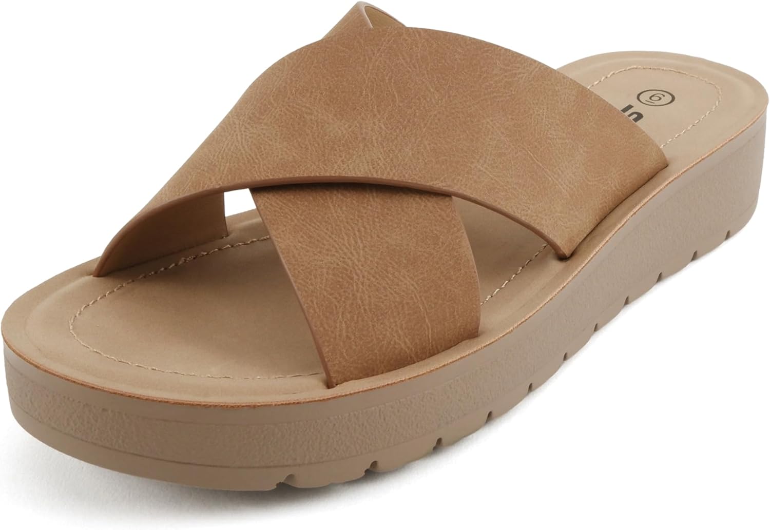 Soda LUCY ~ Women Open Toe Flatform Platform Crisscross Band Upper Fashion Slide Sandals