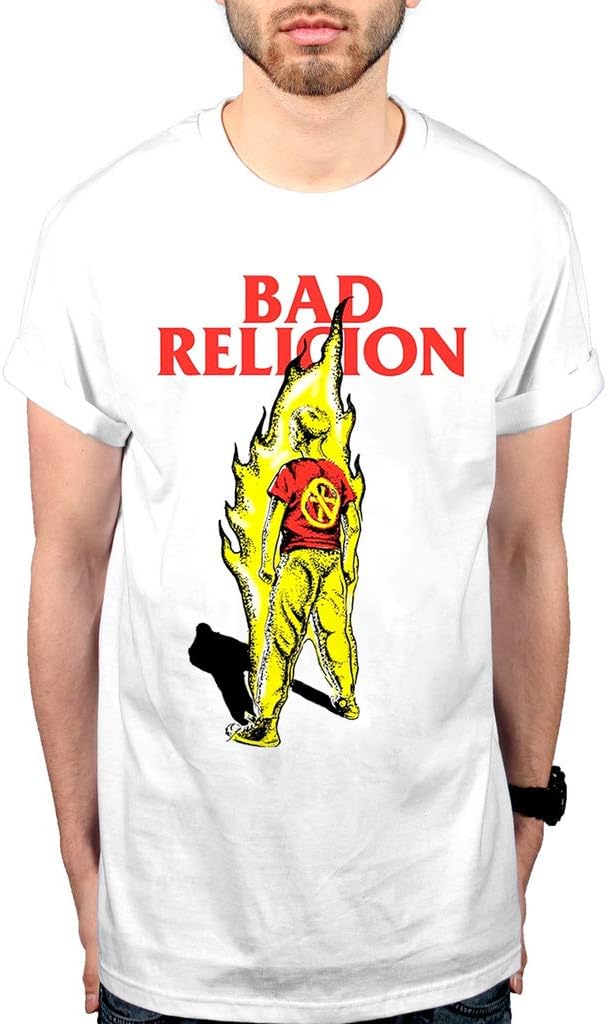 Official Bad Religion Boy On Fire T-Shirt White