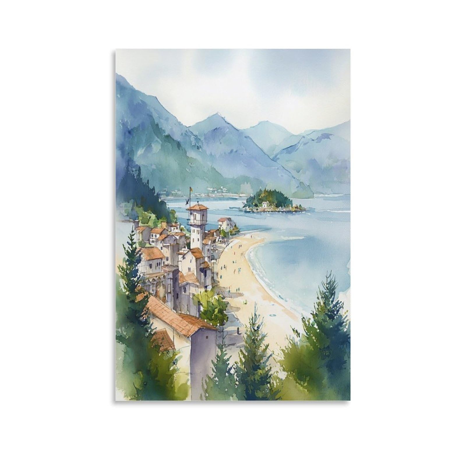 LCYNNH Tofino British 20x30inch(50x75cm) Vintage Travel Poster Watercolor Canvas Art