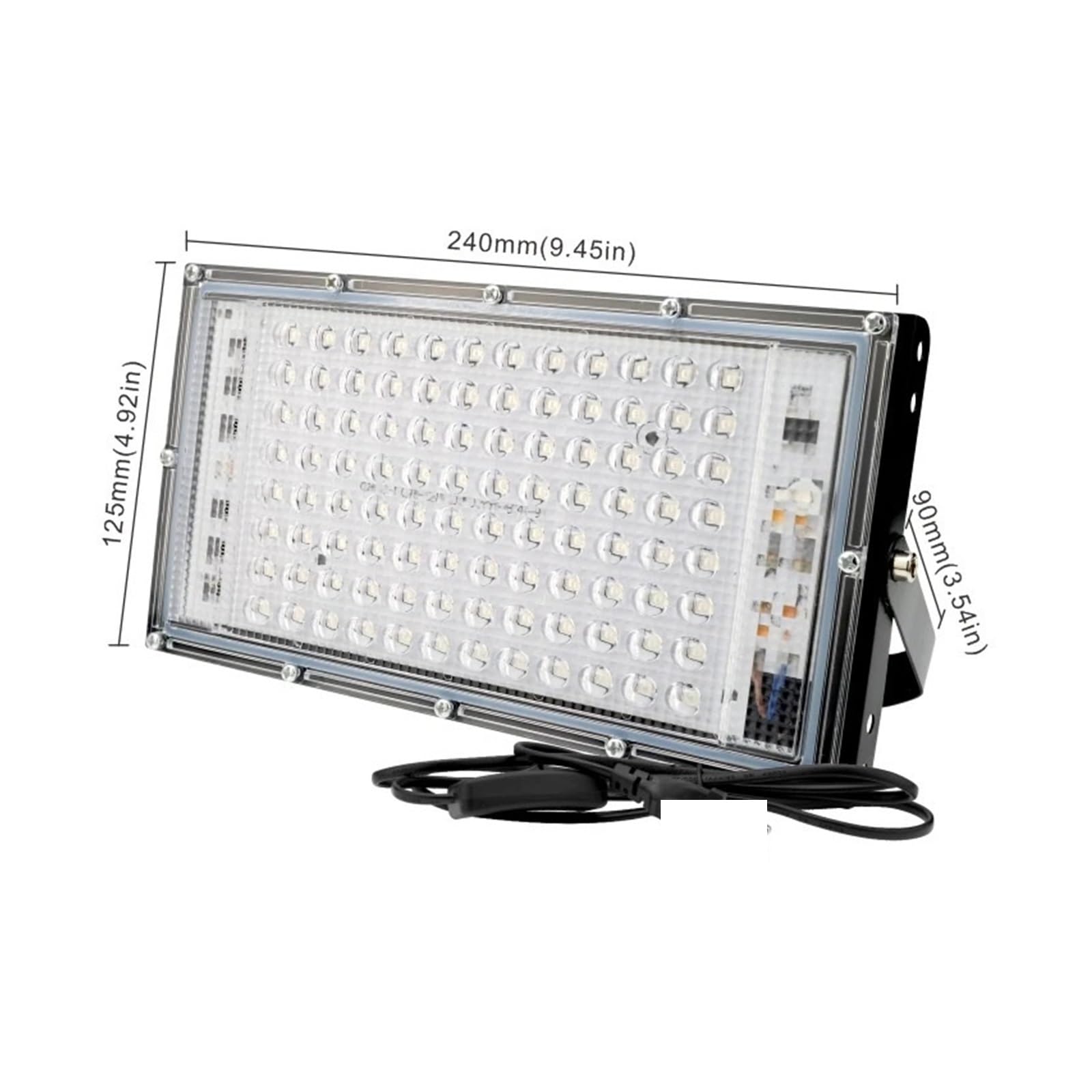 Proiettore UV a LED 50W 100W Luce for Feste 395nm 400nm IP65 Lampada da palco Fluorescente Ultravioletta Impermeabile con Spina(100w)