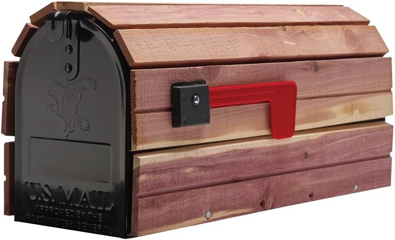 Gibraltar Mailboxes Cedar Wrap Medium Galvanized Steel Post Mount Mailbox