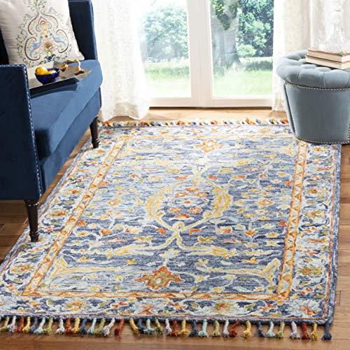 Tapete SAFAVIEH 2 x 3 ft azul y óxido miniatura 1