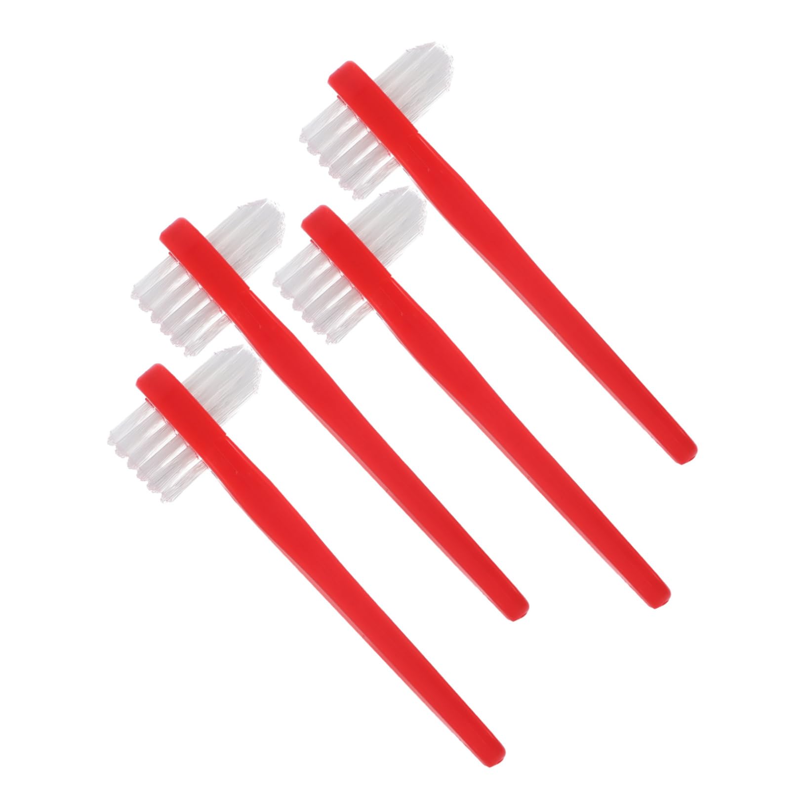 SHERCHPRY 5 Set Spazzola Per La Pulizia Della Protesi Adulti Spazzolino Da Viaggio Ditta Setola Piccolo Spazzolino Da Denti Spazzolino Morbido Portatile Nylon Rosso 4 Pezzi*5