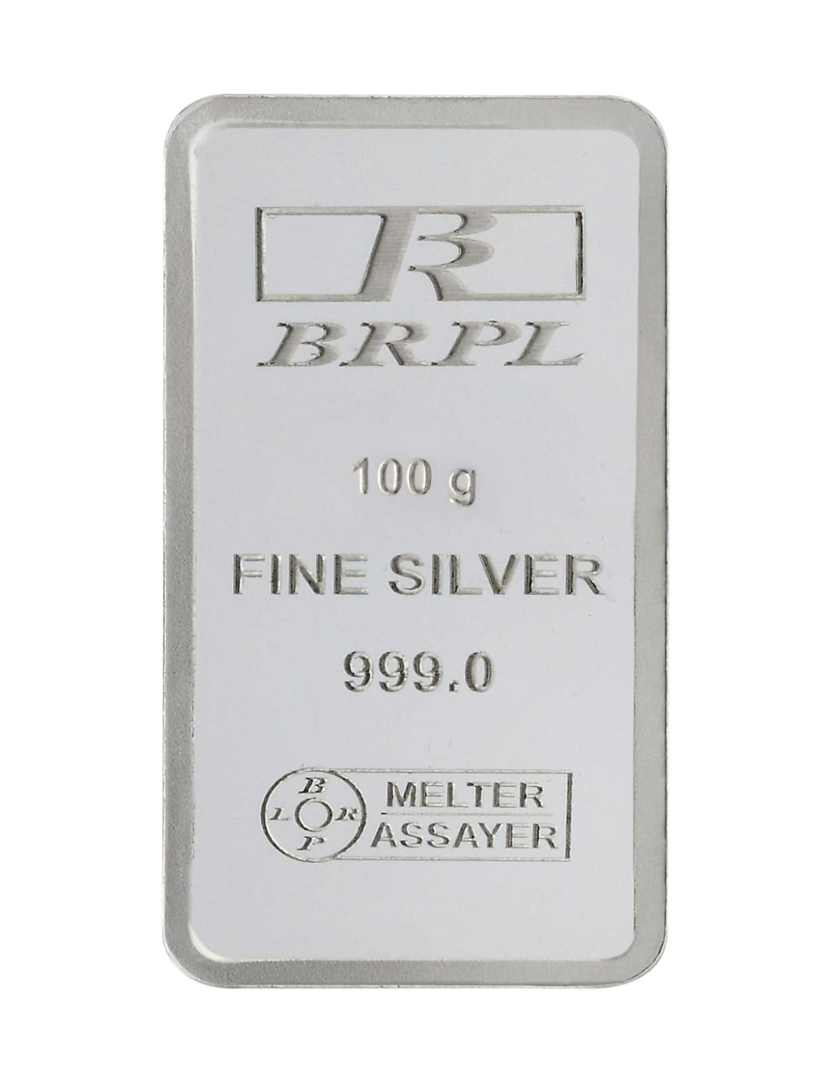 Bangalore Refinery 999 Purity Silver Bar 100 Gram