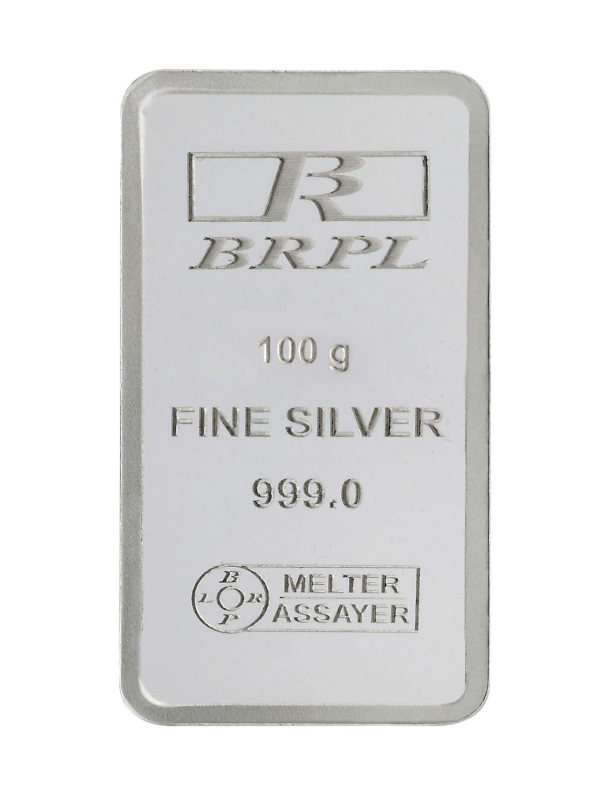 Bangalore Refinery 999 Purity Silver Bar 100 Gram