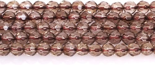 Miniatura 3 de Cuentas de cuarzo ahumado para hacer joyas, piedras preciosas semipreciosas naturales de 0.157 pulgadas (0.157 in), hilo redondo facetado de 15