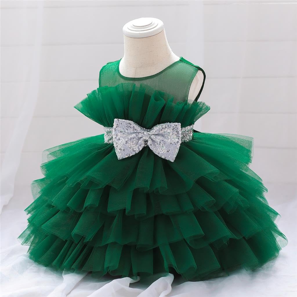 Lito Angels Vestido de Fiesta de Tul para Bebés y Niñas | Volantes plisados, Falda de tul en capas, Fajín con lazo, Boda, Cumpleaños, Comunión