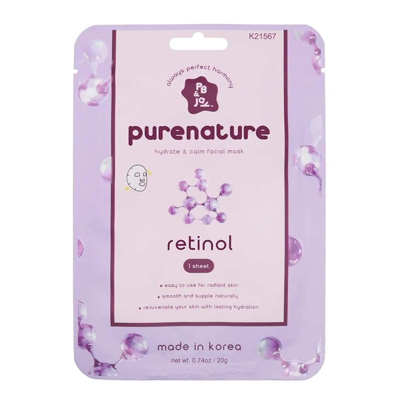 PB & JAY Máscara facial de tecido com retinil palmitato, feita na Coreia — 1 unidade