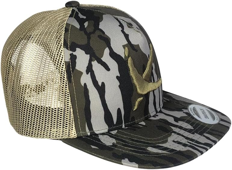 Turkey Track Bottomland Camo Pattern Flat Bill Snapback River Hat Cap