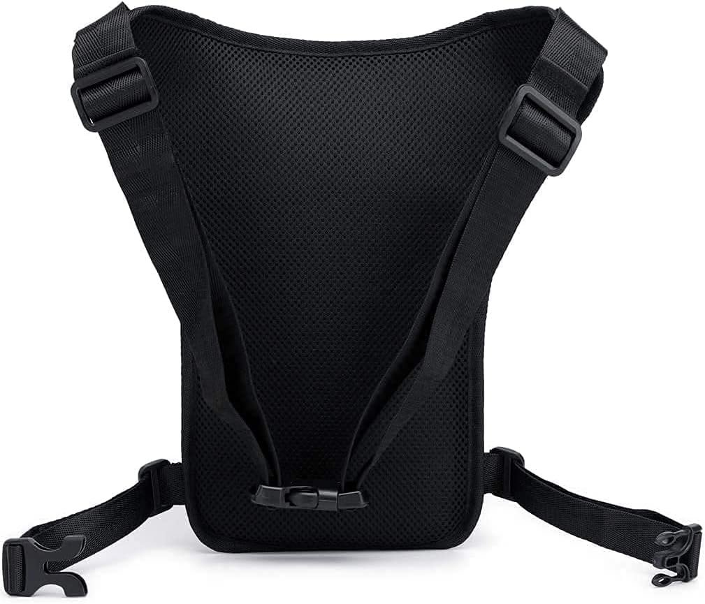 Canvas Tactical Military Waist Pack - Outdoor Drop Leg Bag, Fanny Pack, Thigh Pouch, Crossbody Bag - 7-black*