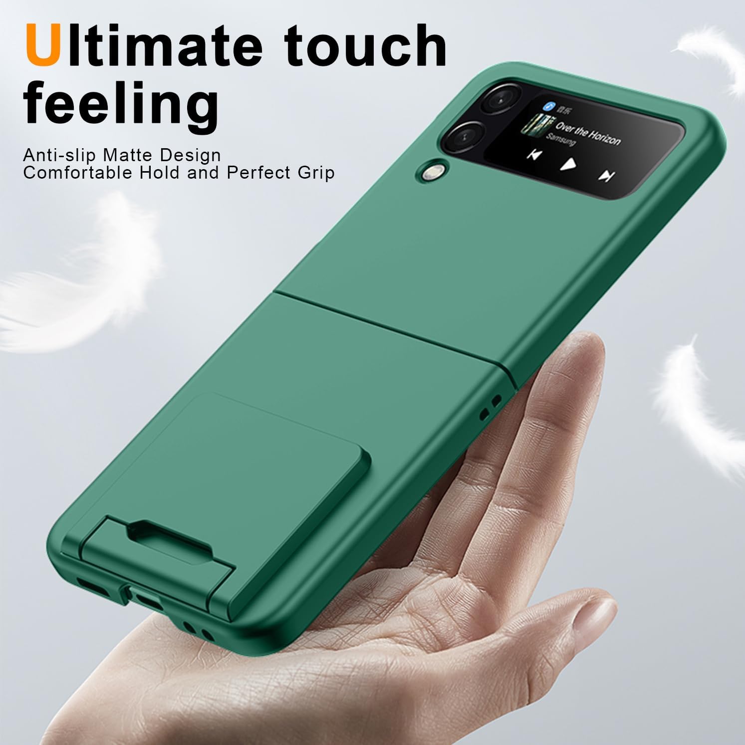 Galaxy Z Flip 5 5G Case with Stand,Military-Grade Protective Case,Lightweight,Slim Fit Drop Protection Rugged Shockproof Cover for Samsung Galaxy Z Flip 5 5G,Dark Green 6-Z Flip5-06