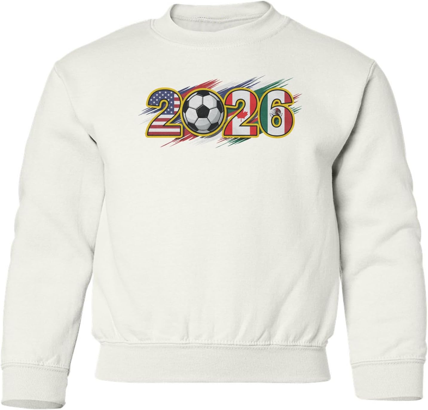 Soccer Inspired Year 2026 Colorful Graphic YOUTH Crewneck Sweatshirt