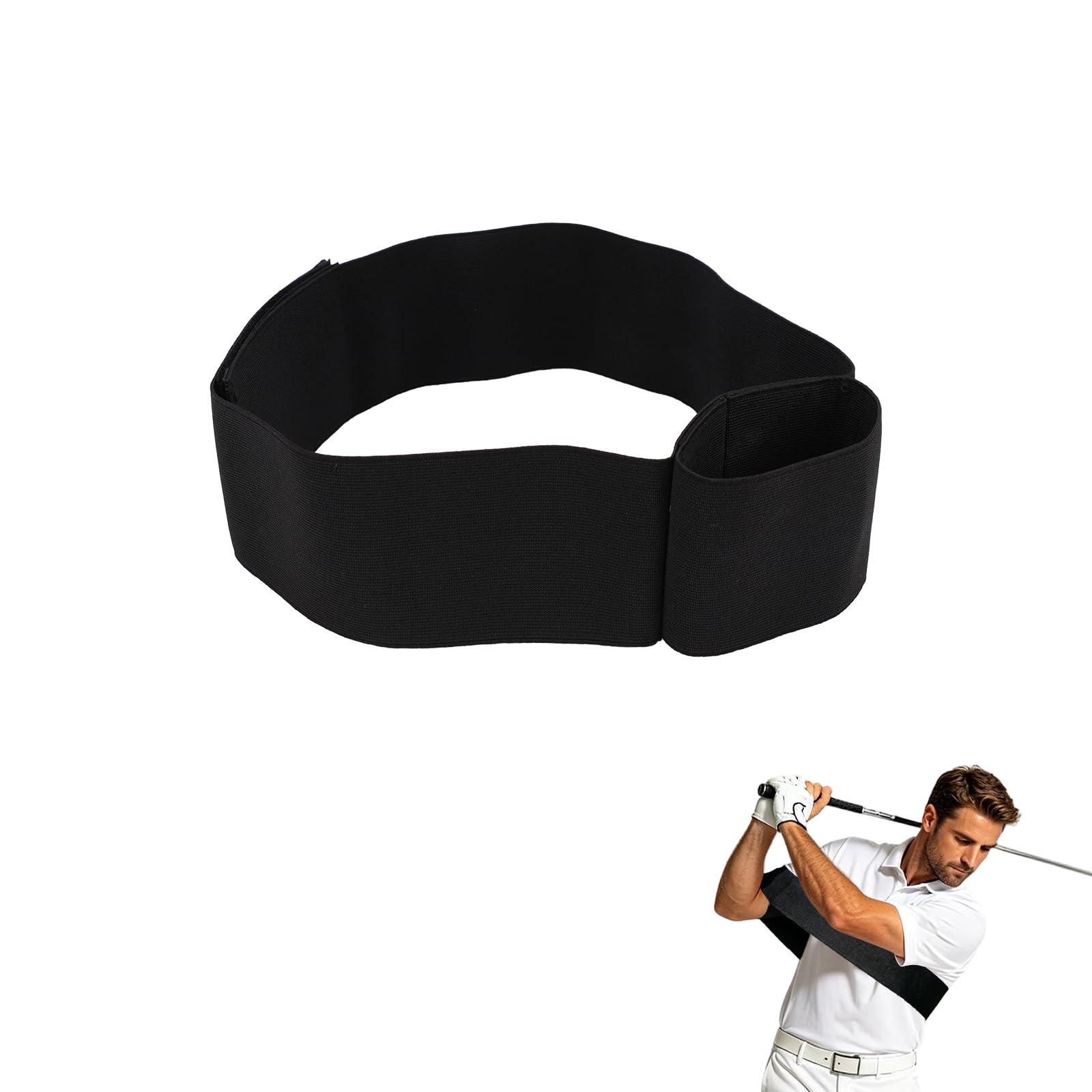 Penitue Golf Swing Arm Band, Golf Training Assist Flexible Arm Correcting Tool to Improve Posture & Swing Plane Stability Indoor Outdoor Training Accessories for Beginner Trainer Men Women