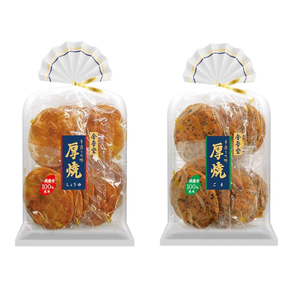 Thick Grill 6.3oz 2Types Japanese Rice Cracker Kingodou Ninjapo