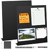 Soleeya 2 Pack Magnetic Bulletin Board Set, Magnetic Display Board, Small Desktop Magnet Stand, Contains Pen & 12 Magnet Clasps, for Home, School, Kitchen, Office Notice Display 12.6×11×2.6 inches