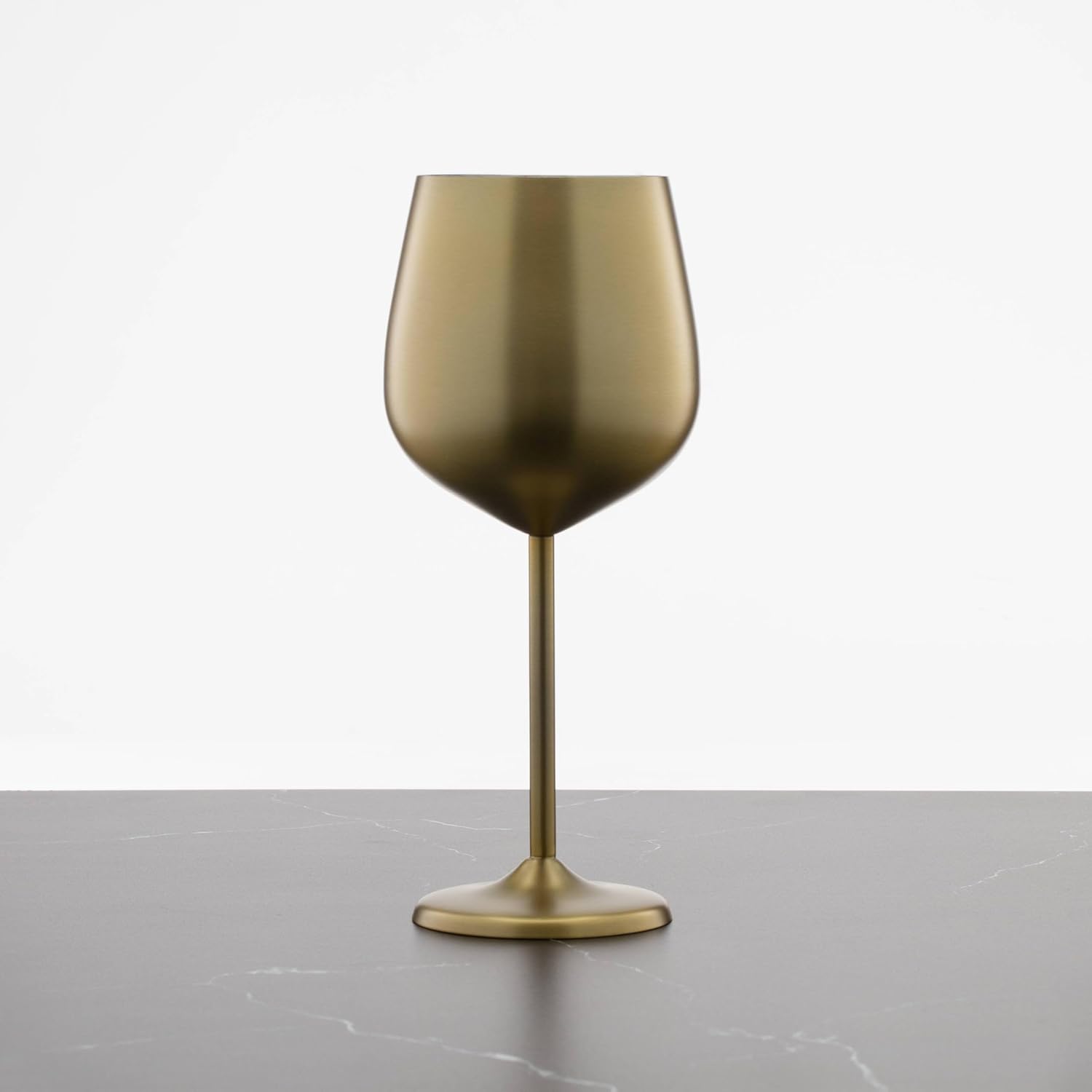 Cambridge Silversmiths 4 Piece Set of 18 oz Brushed Gold All Purpose Single Wall Wine Glasses