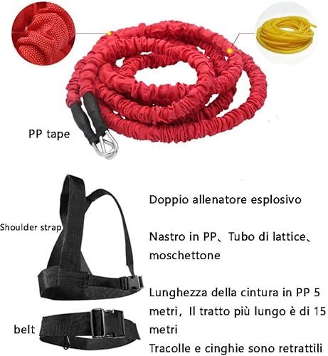 Miniatura 5 de YNXing Cable de aceleración de entrenamiento de resistencia dinámica para entrenamiento de resistencia para mejorar la fuerza, la potencia y la