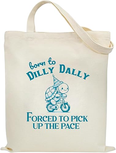 Miniatura 9 de Bolsa de lona de algodón estética, reutilizable, para mujer, regalo casual, vacaciones, tienda, trabajo, gimnasio, yoga, divertido y lindo Deja que