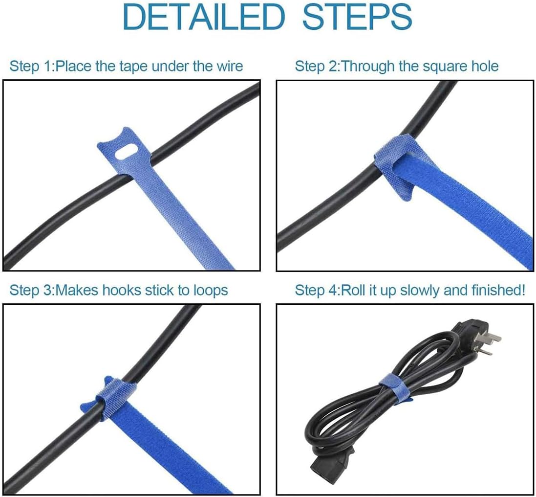 120PCS 6 Inch Cable Ties Reusable Multi-Purpose Wire Ties Cord Organizer Adjustable Cable Management 5 Colors
