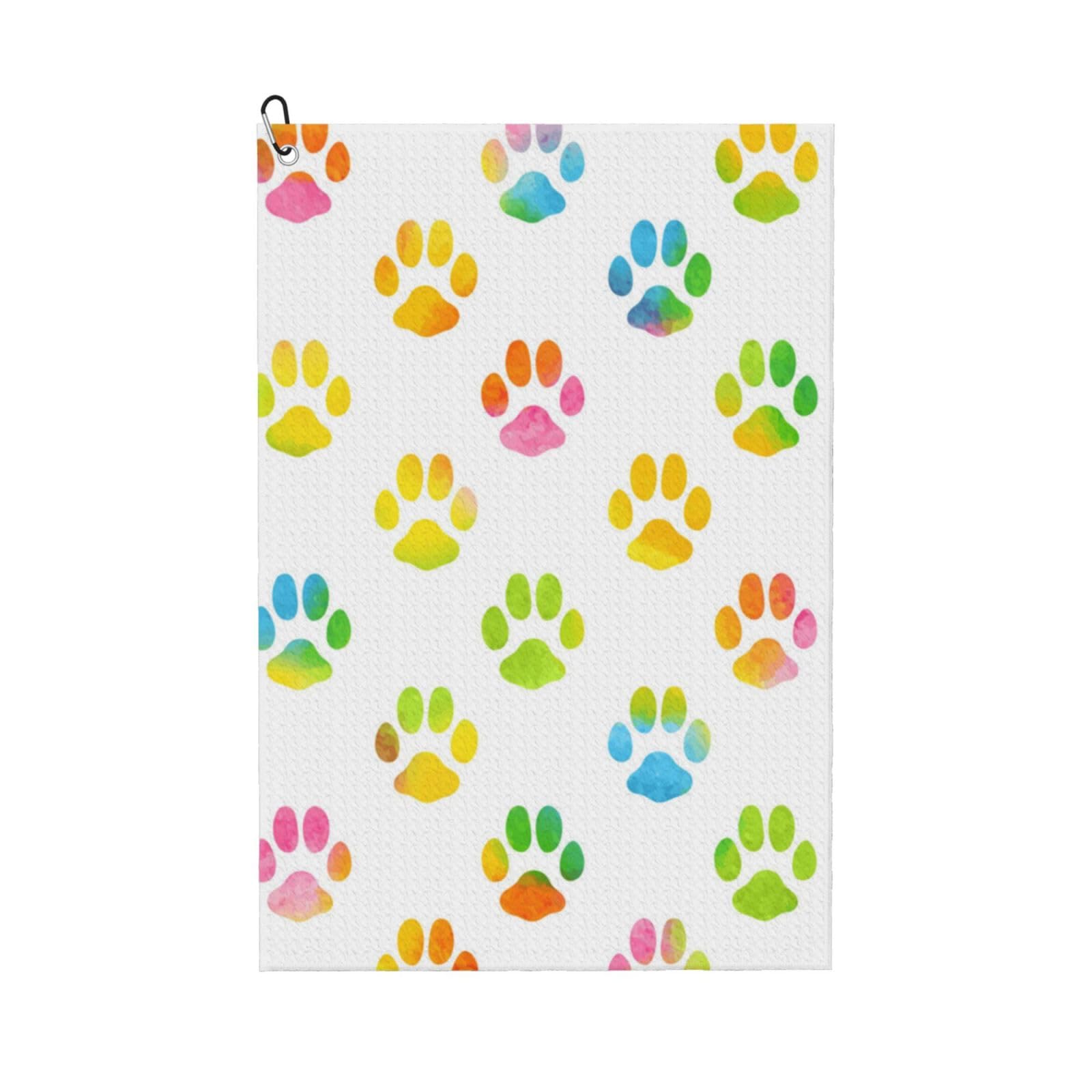Hnnkloy Watercolor Dog Paw, 16x24 in Portable Waffle Golf Towels with Carabiner Clip for Golf Bag