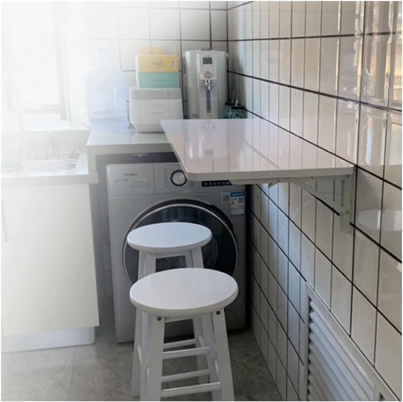 Bureaux flottants pour petits espaces 90x30cm | Table murale rabattable avec étagère cuisine