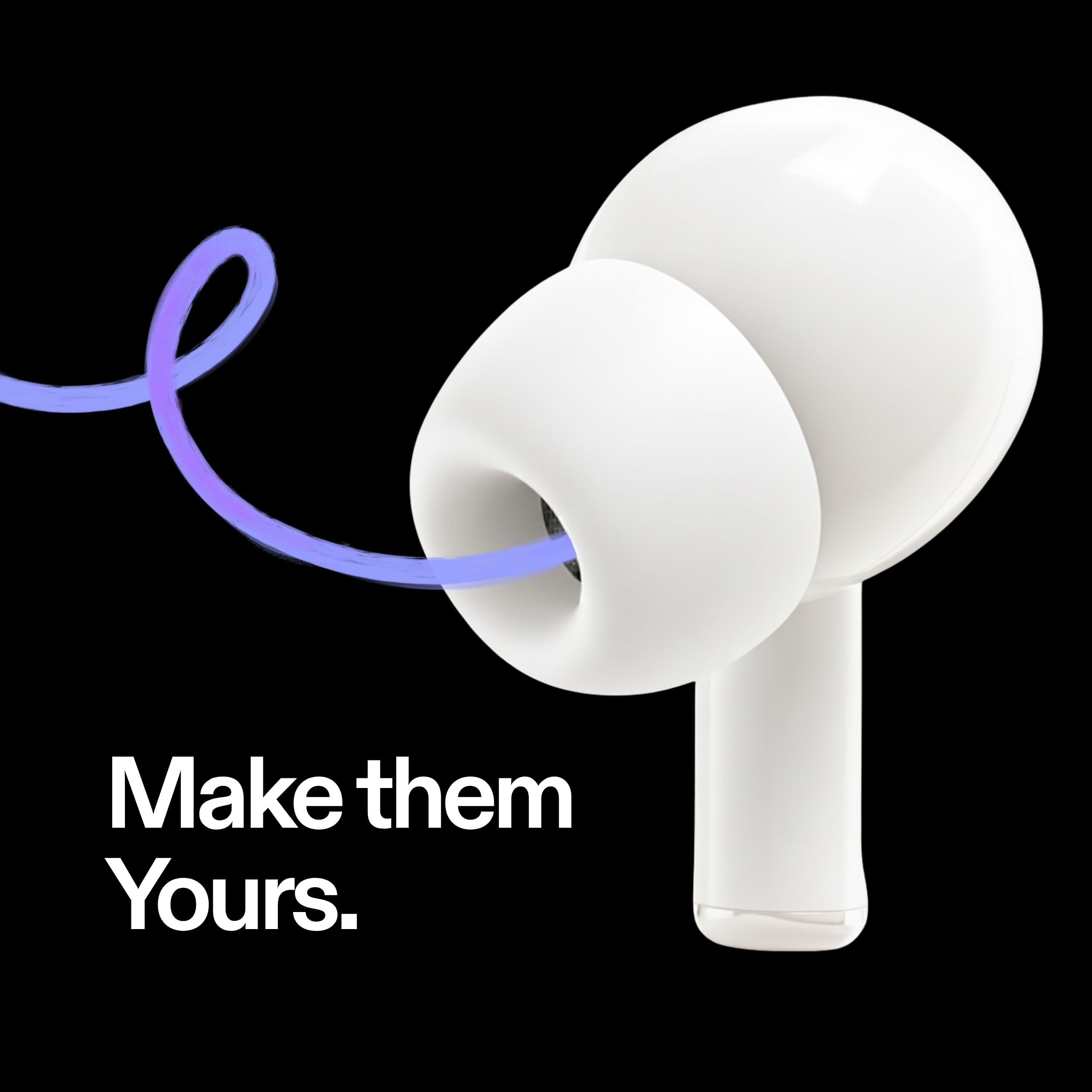 INAIRS Punte in memory foam, compatibili con Apple AirPods Pro (1a e 2a generazione), 5 paia, misura M, bianche, cuscinetti per orecchie per comfort e tenuta sicura