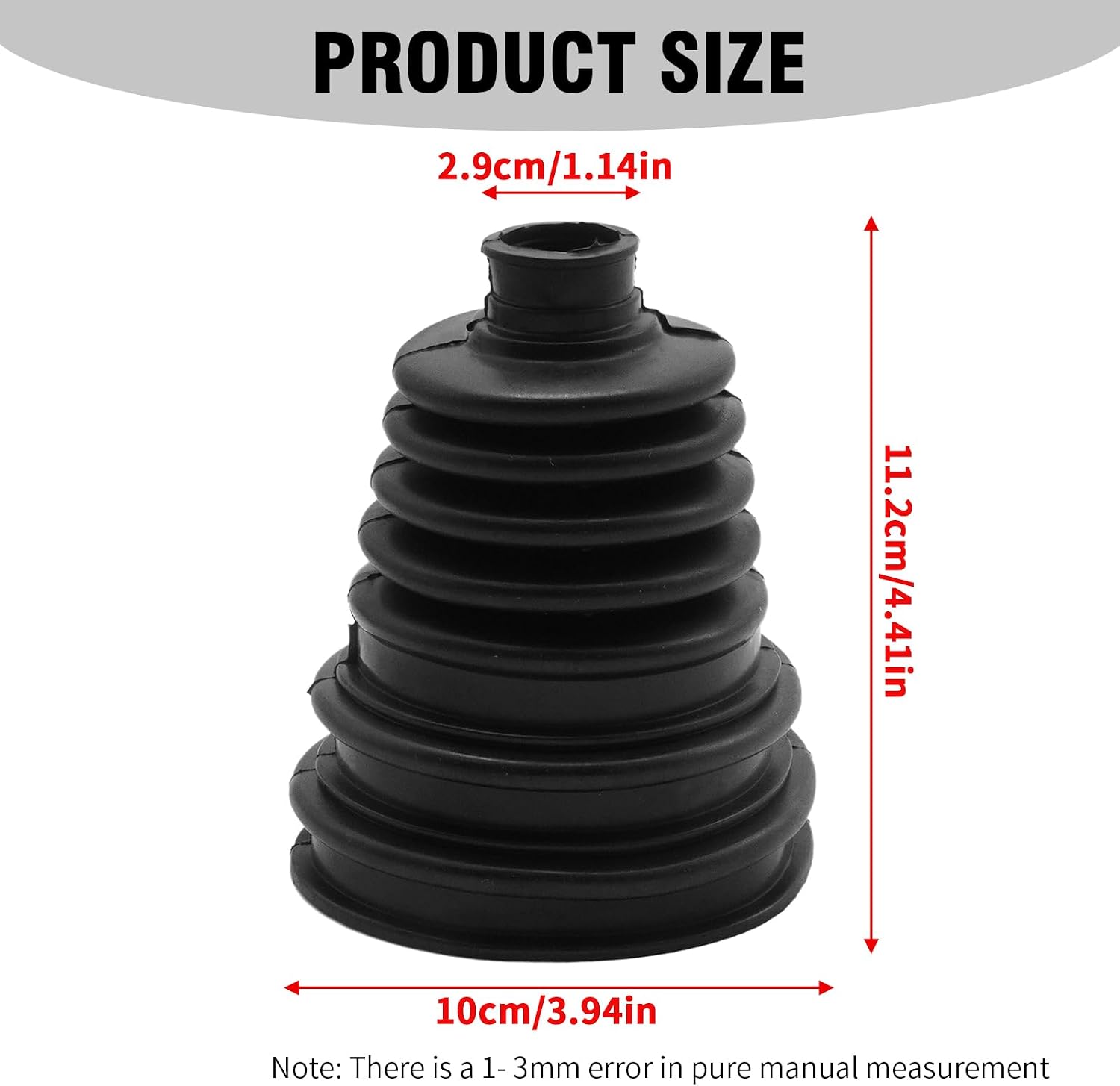 UOIENRT 2 Pcs CV Boot with 4 Stainless Steel Clamps, Waterproof CV Axle Boot Repair Kit for Protect Axle, Universal CV Joint Boot Fits Shaft Size 19mm-24mm