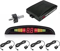 Kit de Sensores Estacionamento Ré Universal para Carro com Alarme Buzina Display LED Veículo