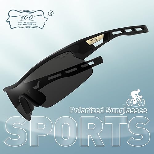 Miniatura 3 de 100 CLASSIC Gafas de sol deportivas polarizadas para hombres y mujeres, TR90 UV 400, protección FHD lente ligera