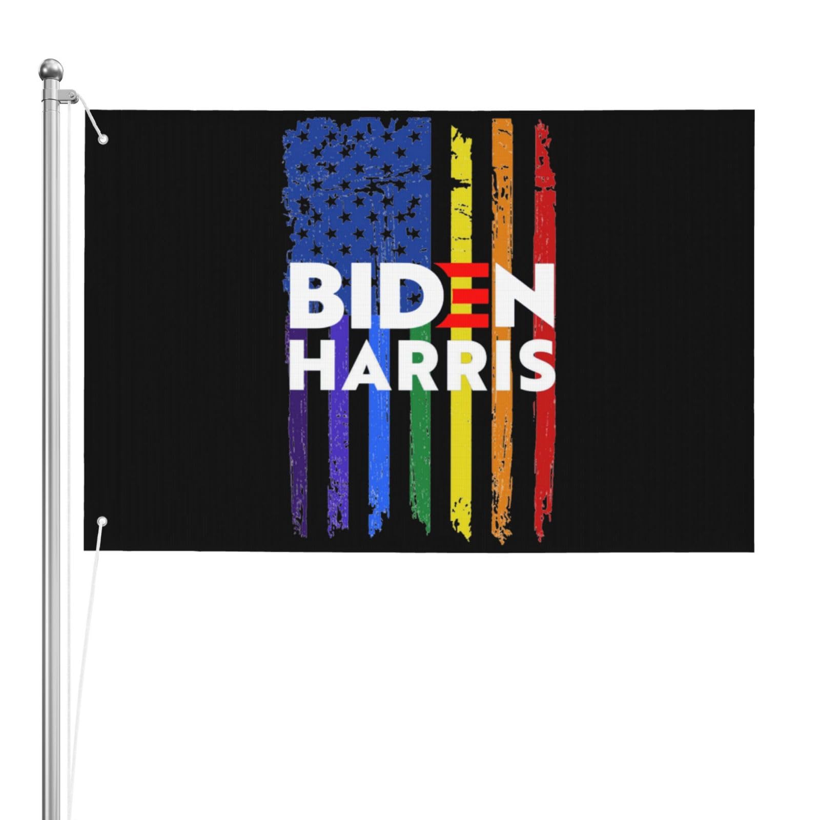 Biden Harris 2024 Regenbogen-Flagge – LGBT Pride & Demokraten-Support, 90x150 Cm, Mit Ösen