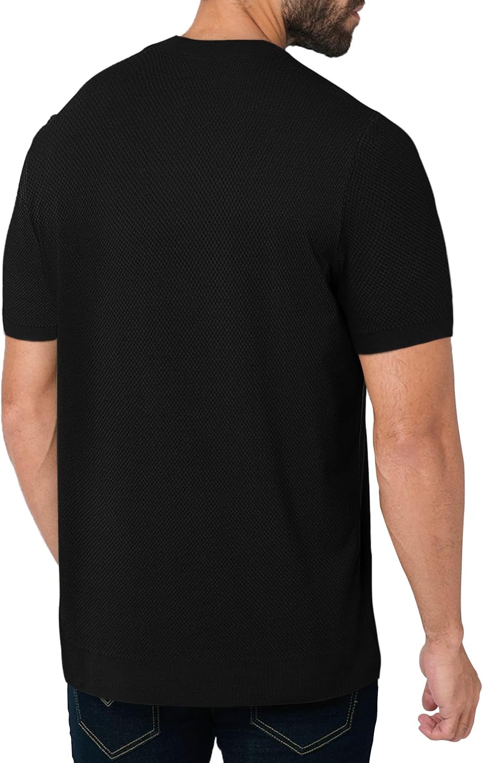 Men's Lightweight Short Sleeve Pullover - Casual Knit Thin Crew Neck Sweater, Perfect Basic Top for Fall - Image 3