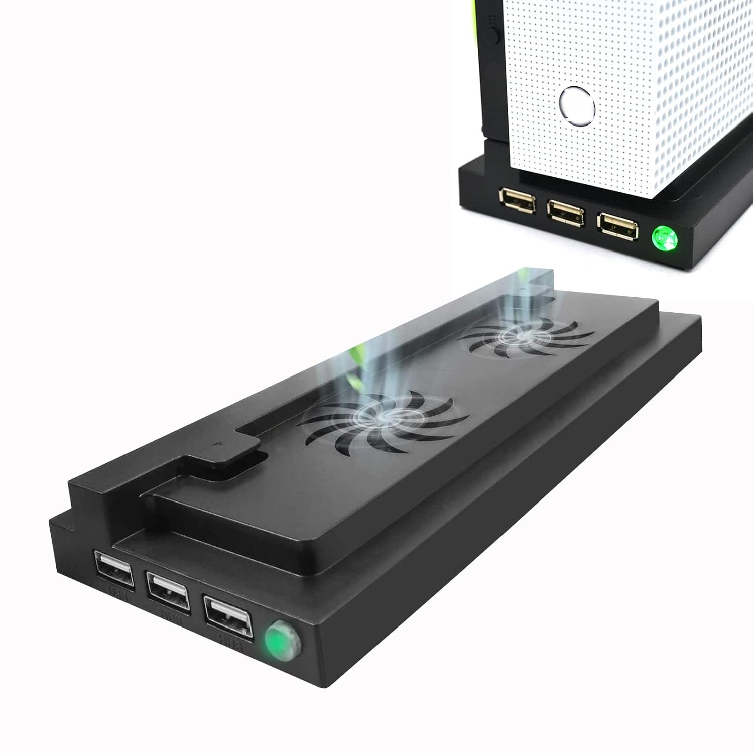 Cooling Stand Compatible for Xbx One X/S With Fan Accessories Cool Electronics System Series USB Ports and Light Bar (Cooling-Stand-one-S)