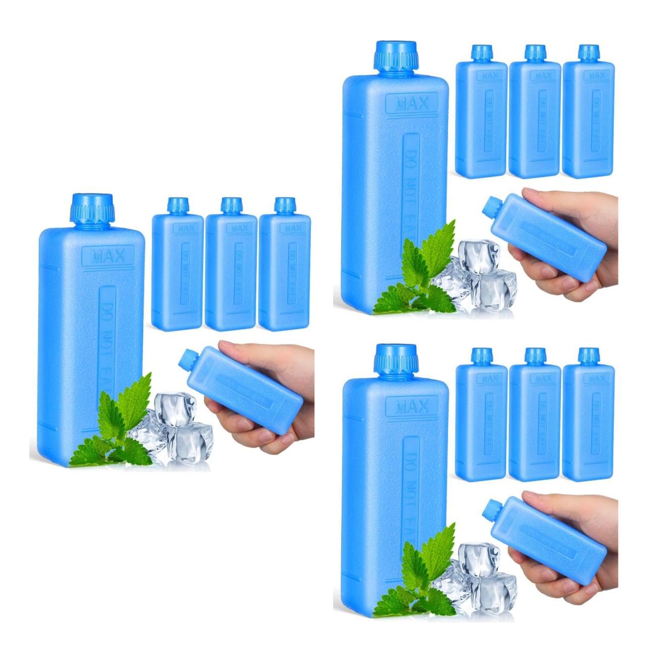 Angoily 12 Pcs Reusable Ice Blocks Freezer Packs Portable Cooler Ice Packs for Air Conditioner Fan Coolers