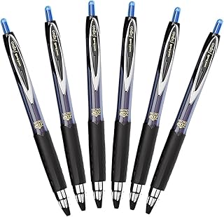 Signo 207 Retractable Gel Pen, 0.5mm Micro Point, Blue, Pack of 6