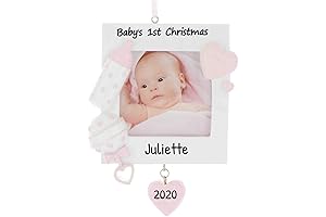 Personalized Baby Girl First Christmas Ornament 2024