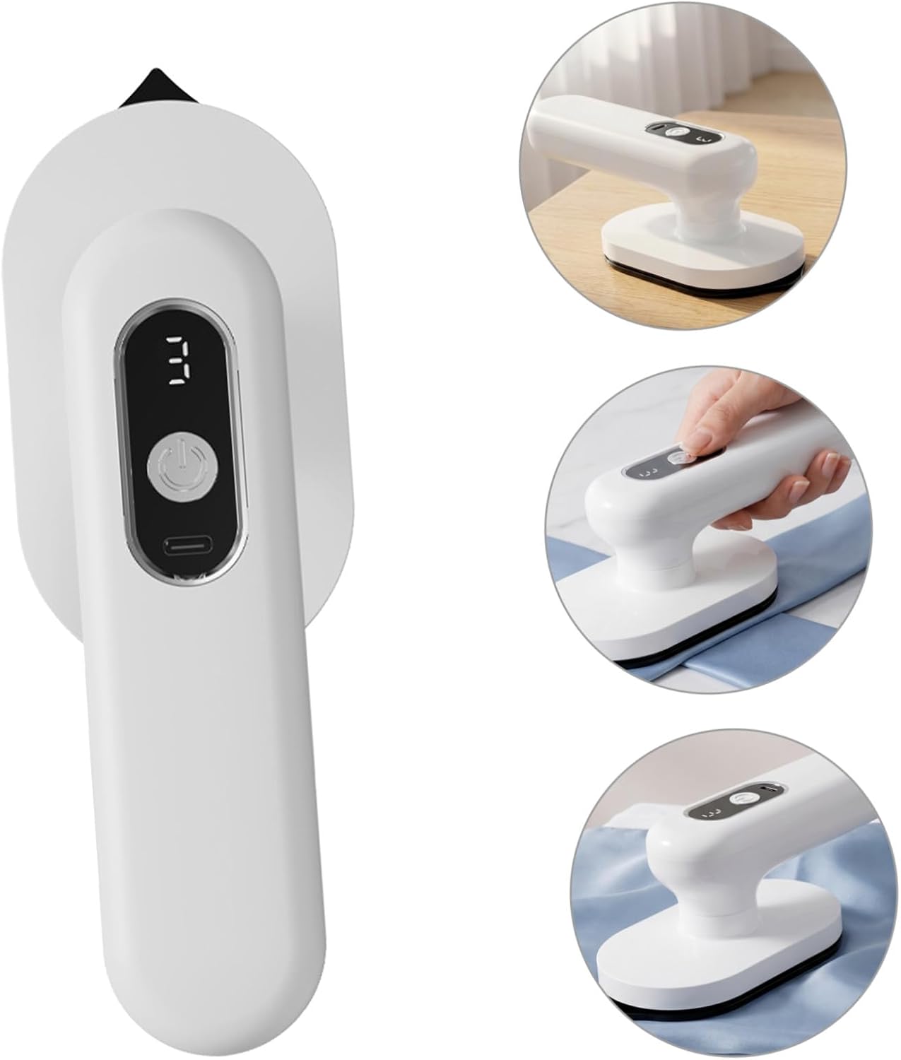 Yardwe Cordless Mini Iron Portable Handheld Dry and Wet Ironing Machine with Rotatable Handle and 3 Temperature Settings, Travel-friendly Size Ceramic and Plastic Material for Home