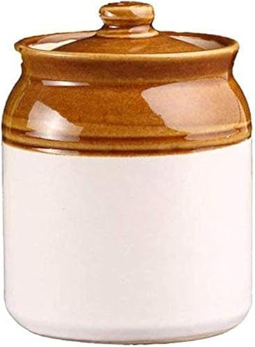 Achar Handi - Martban de cerámica para mesa de comedor con tapas y soporte para almacenamiento de pepinillos | Achar Handi | Almacenamiento de