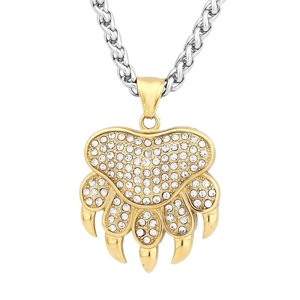 Amazon.co.jp: バイキング クマの爪 ネックレス メンズ - 18K