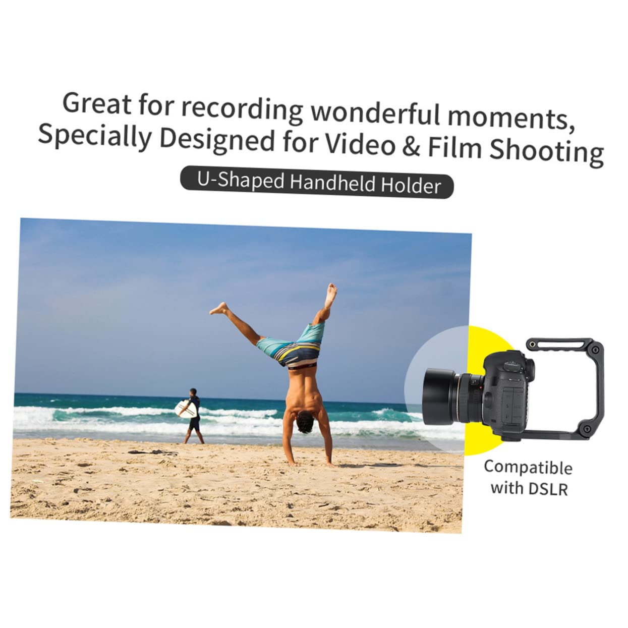 DOITOOL Estabilizador de Cámara Plegable para DSLR, Soporte Estable para Vídeo, Tornillo Estándar 1/4 y Disparo en Ángulo, Negro