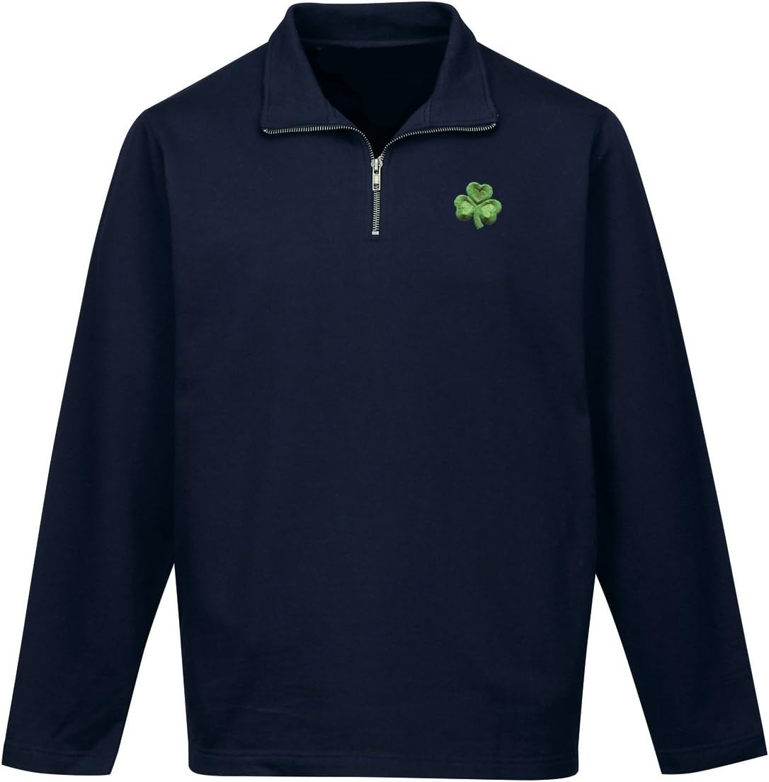 Buy Cool Shirts Mens Irish Shamrock Patch 1/4 Zip Sweatshirt