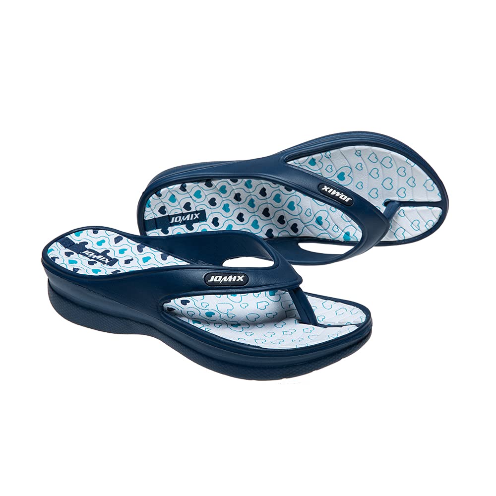 JOMIX Tongs Femme Été, Sandales à Talon Compensé avec Imprimé, en Caoutchouc EVA, Confortables, Légères, Antidérapantes, pour Douche, Plage, Piscine