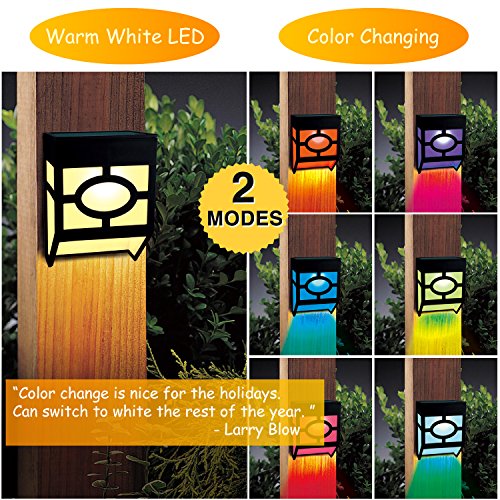 Greluna Solar Wall Lights Outdoor, 2 Modes Solar Led Waterproof Lighting For Deck, Fence, Patio, Front Door, Stair, Landscape, Yard And Driveway Path,Warm White/Color Changing,Pack Of 8 #TOP1